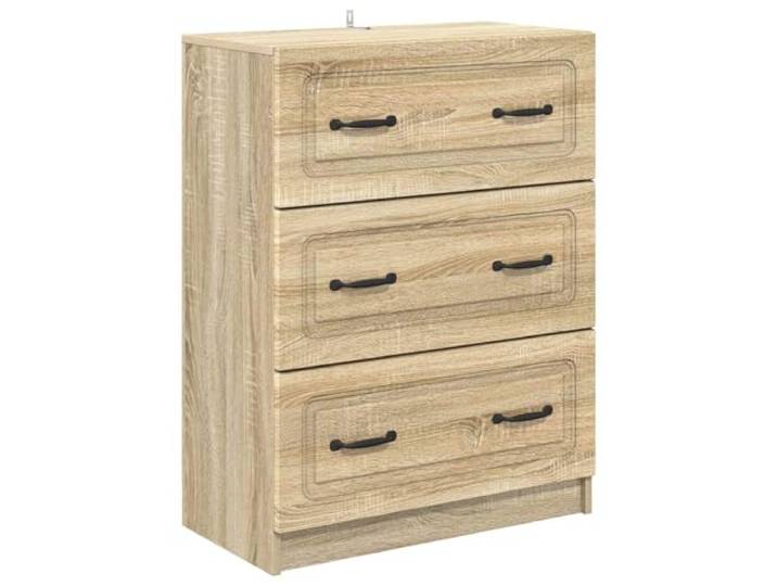 QINXIXINAIXI Schubladenschrank Sonoma-Eiche 66 x 34,5 x 87 cm Holzwerkstoff Stangengriffe, rechteckiges Design, mehrere Schubladen, Holzwerkstoff, Sonoma-Eiche, Wohnzimmer, Arbeitszimmer