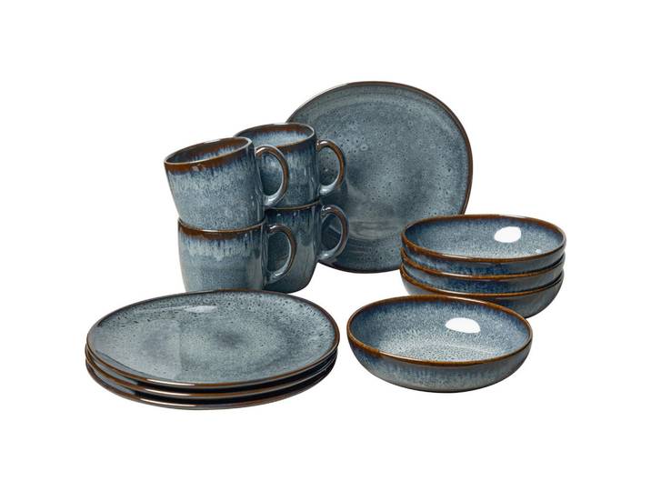 like.Villeroy & Boch Frühstücksservice Lave Gris, Dunkelgrau, Keramik, 12-teilig, 34.5x19.4x32 cm, Essen & Trinken, Geschirr, Geschirr-Sets, Kaffeeservice