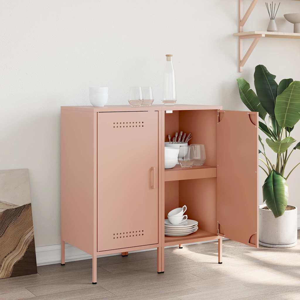 vidaXL Buffets 2 pcs rose 36x39x79 cm acier
