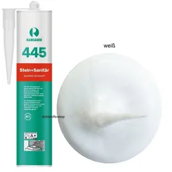 Ramsauer 445 Stein und Sanitär weiss 1K Silicon Dichtstoff 310ml Kartusche