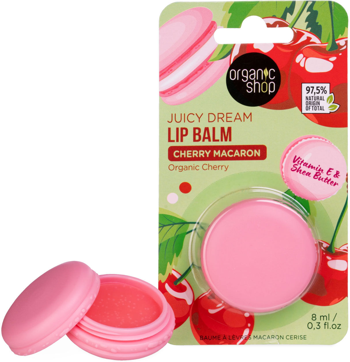 ORGANIC SHOP Cherry Macaron Lip Balm 8ml