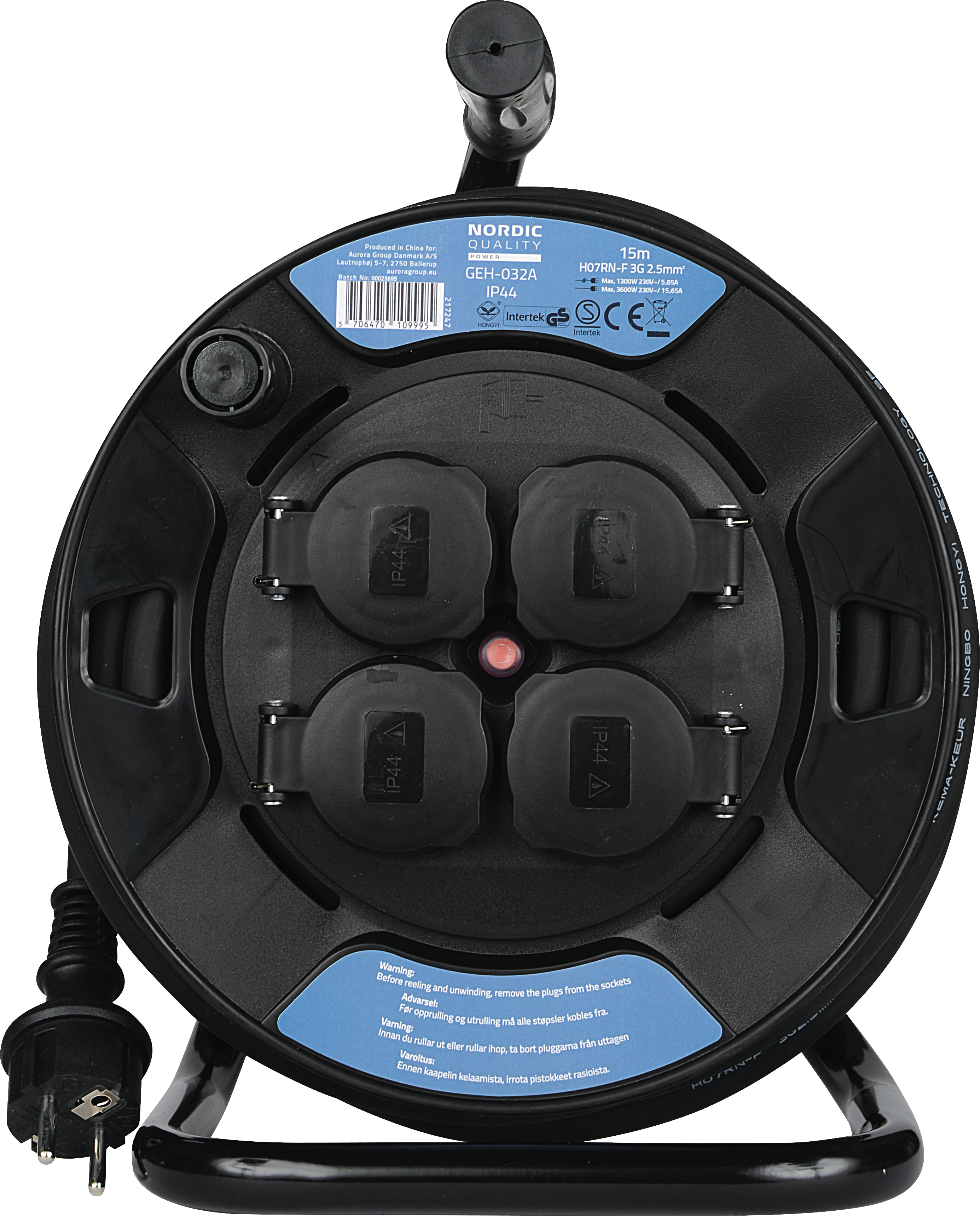 NQ Power Kaapelikela safety plug, h07rn-f 3x2,5mm², 15m
