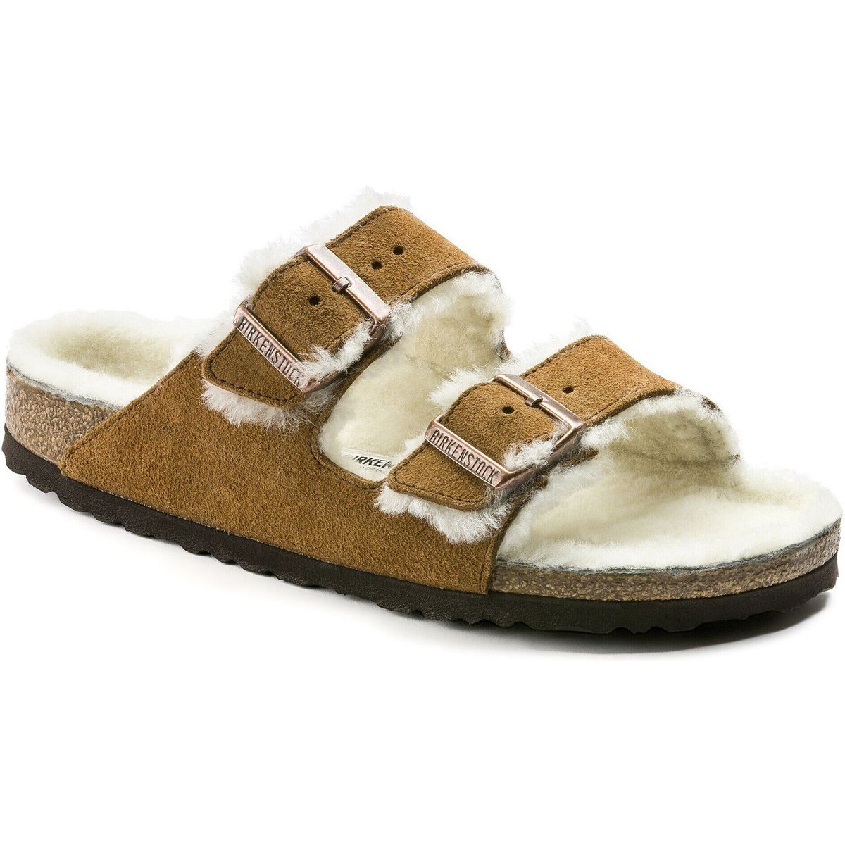 Birkenstock Arizona Shearling Suede Leather Unisex mink (200) Normal 38 1001128-200-38
