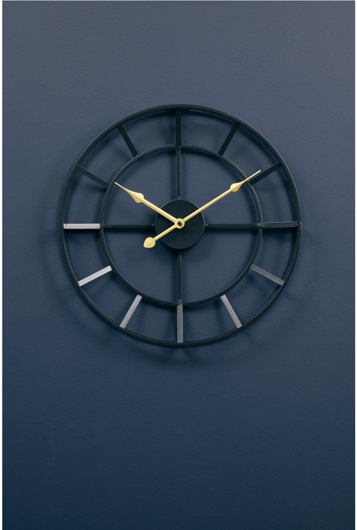 Fairmont Park Nekoma Skeleton Wall Clock Black/Gold 40cm H x 40cm W x 5cm D