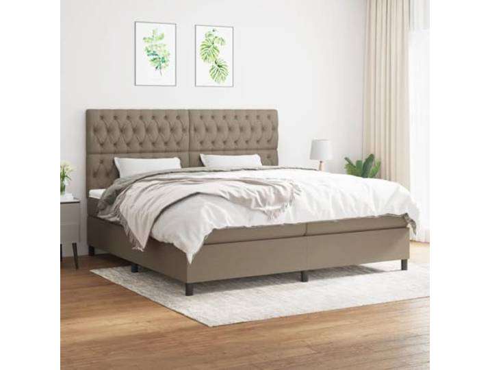 RJPLMFV Lattenrost, Matratze, 200 x 200 cm, Taupe Verstellbarer Kopf, Taschenfedern, Rückenstütze, mittlere Härte, langlebig