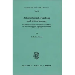 Arbeitnehmerüberwachung und Mitbestimmung., Fachbücher von Mathias Schwarz