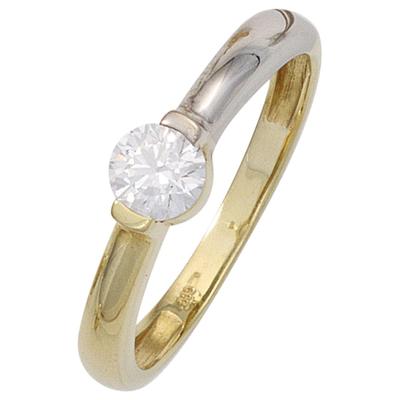 Goldring JOBO Gr. 60, gold (gelbgold 333), Fingerringe, Damen, 60, Gelbgold 333 Weißgold 333, Gelbgold 333, Weißgold 333, Goldring, 333 Gold bicolor mit Zirkonia