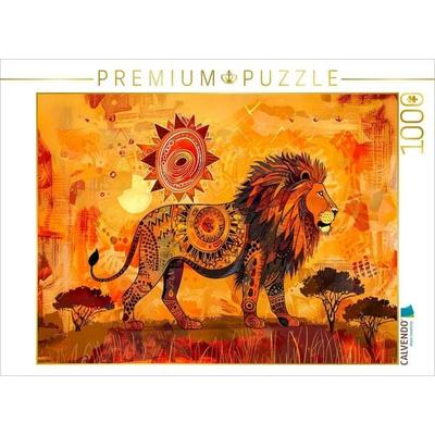 CALVENDO Puzzle Löwe in leuchtender Savannenlandschaft | 1000 Teile Lege-Größe 64x48cm Foto-Puzzle für glückliche Stunden, Sonstige von , Calvendo