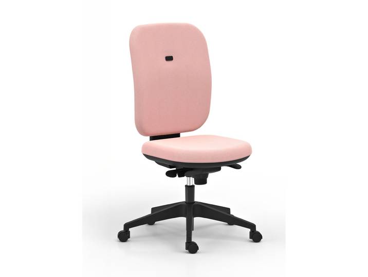 Chaise de bureau ergonomique Alaia dossier et assise en tissu - Rose
