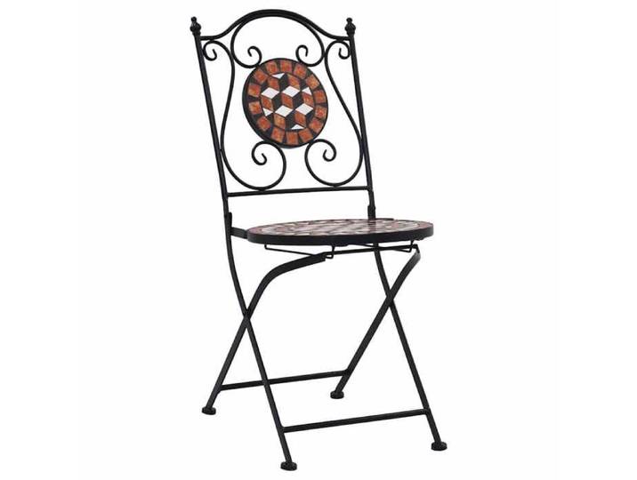 Ensemble de bistro (3 pièces) protection UV Table et 2 chaises de jardin mosaïque Carreau céramique Terre cuite 60x72cm C1230604