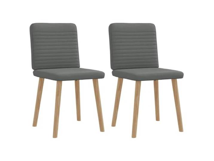 Fisinber Esszimmerstühle 2er Set Dunkelgrau Küchenstuhl Stoff Dichte Schaumstoffpolsterung für Gästezimmer und Essbereich, getragen von soliden Beinen aus langlebigem Gummibaumholz.