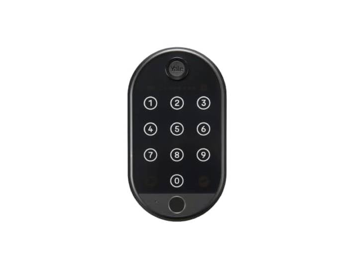 Yale Clavier Connecté à Empreinte Digitale\, fonctionne avec les appareils connectés Yale\, accès sans clé\, installation facile\, code d'entrée personnalisable\, clavier rétroéclairé\, 4 piles fournies