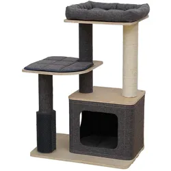 EBI Tapete Leinenstoff Kratzbaum für Katzen (84 cm, Dunkelgrau), Katzenbaum
