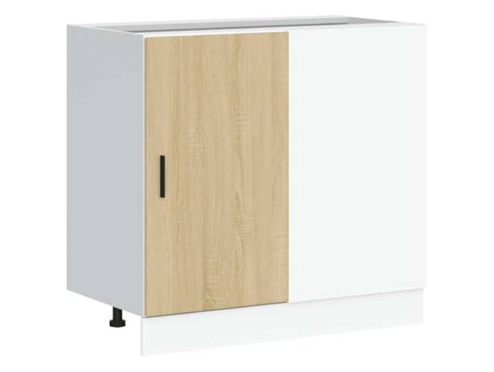 HKTMGDNG Küchenunterschrank Lyon Sonoma-Eiche 86x46x81.5 cm Holzwerkstoff Stabiler Spülenunterschrank für Küche und Vorratsraum mit verstellbaren Füßen und geräumigem Fach hinter der Tür.