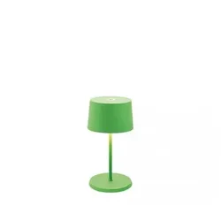 Zafferano Olivia pro mini apfelgrüne LED-Tischleuchte, wiederaufladbar und dimmbar