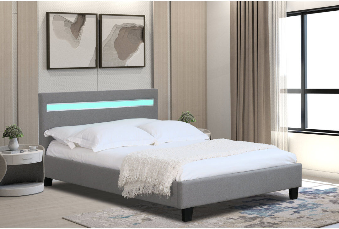 Metro Newville Upholstered Bed Light Grey Kingsize (5') 164 x 210 cm