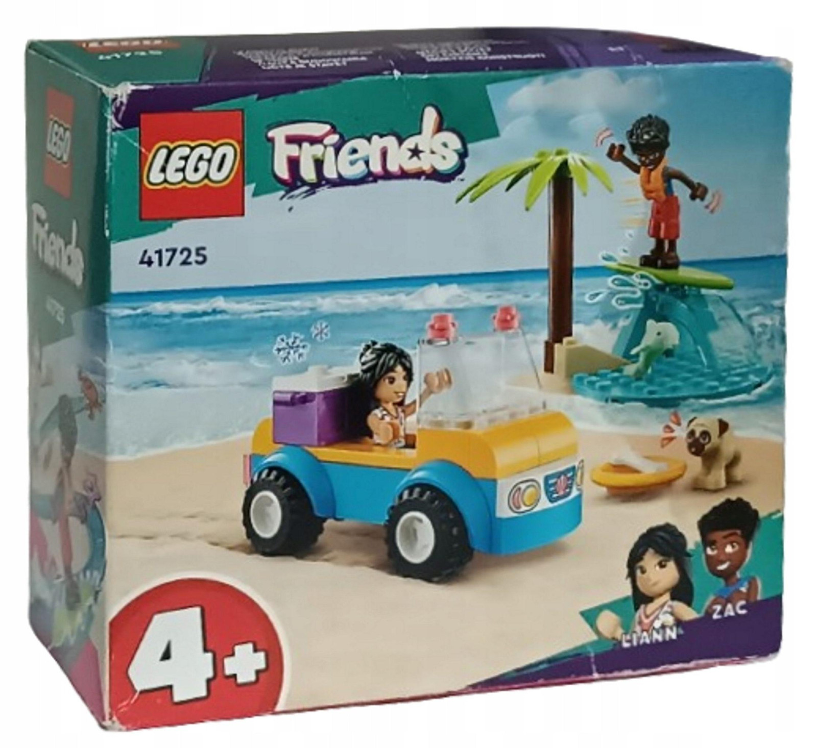 LEGO 41725 Friends Strandbuggy speelset met auto, surfplank en figuurtjes