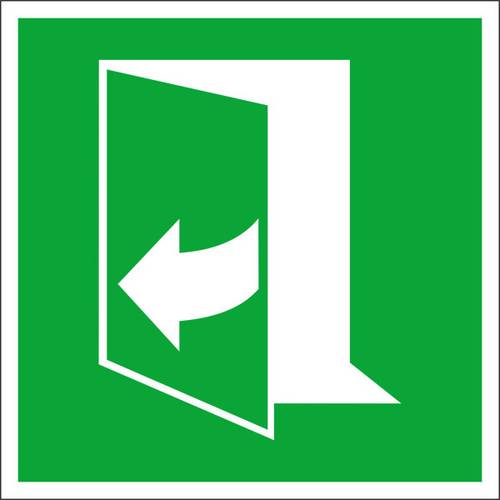 SafetyMarking Fluchtwegschild Folie Tür öffnet durch Ziehen auf der rechten Seite 38.A2090 (B x H) 100mm x 100mm ISO 7010 1St.
