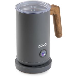 Domo Milchaufschäumer Wood You DO745MF, elektrisch, mit 3 Programmen, aus Metall, grau, 300 ml