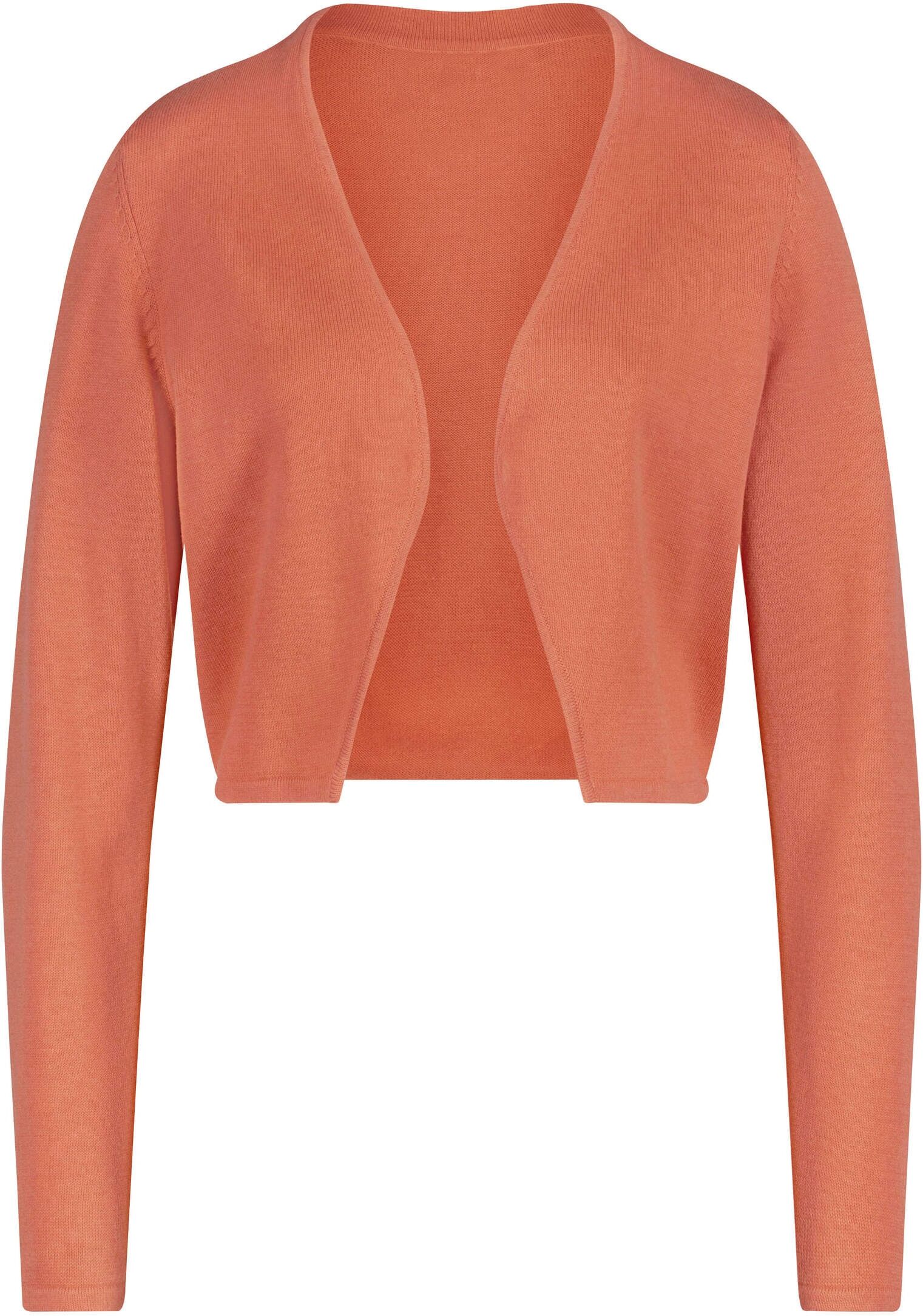 Bolero WITT "Bolero Bolero Feinstrick-Qualität, verschlusslos", Damen, Gr. 52, orange (papaya), Modisch, Strickjacken Bolero