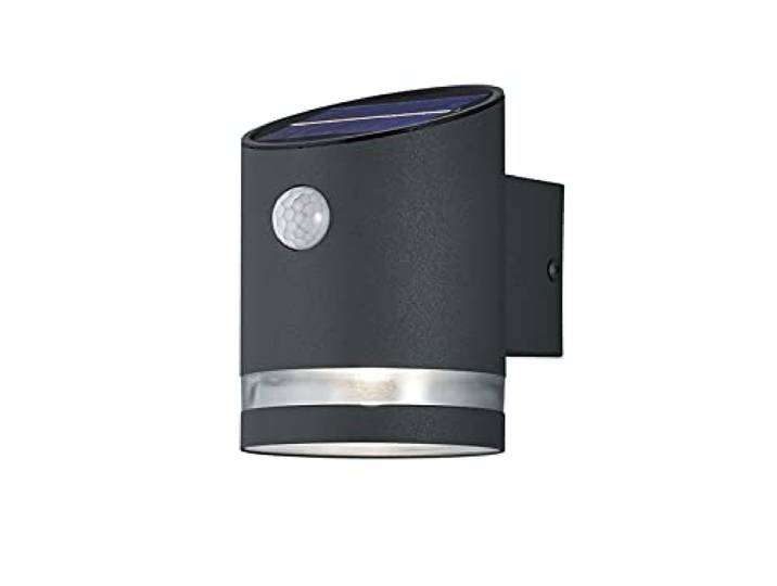 Reality Leuchten Salta R22231142 Applique murale solaire d'extérieur en plastique anthracite avec LED 3 W Détecteur de mouvement