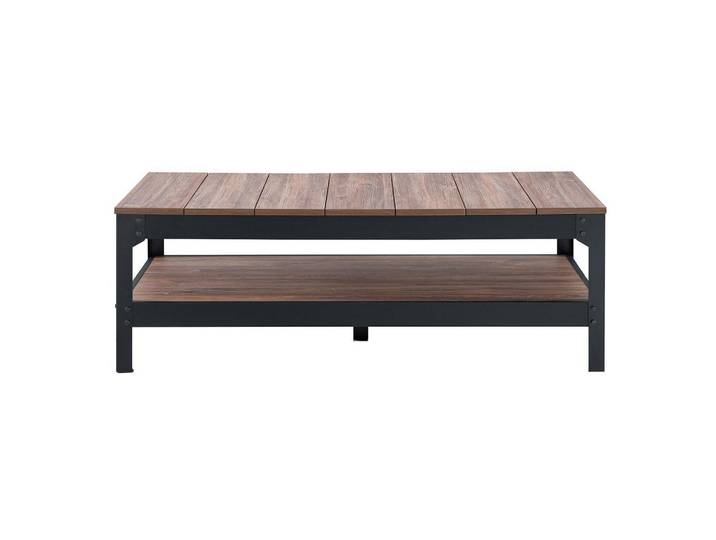 Calicosy Couchtisch aus schwarzem Metall und Holz - L117cm, Schwarz, Holzwerkstoff, 60x40x117.3 cm, Wohnzimmer, Wohnzimmertische, Couchtische