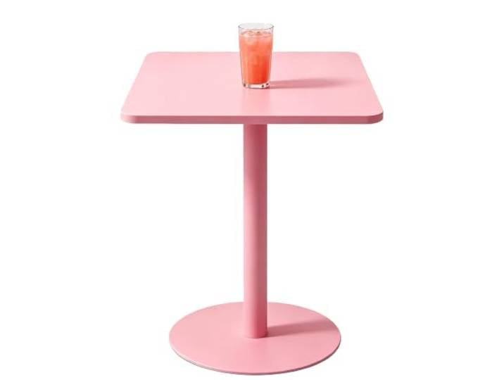 Yopappol Minimalistischer Couch-Beistelltisch Mit Einer Säule, Robuster Säulentisch Mit Runder Basis, Kompakter Kleiner Esszimmer-Bistrotisch Für Kleine Räume In Innenräumen(Rosa,70x70x73cm)