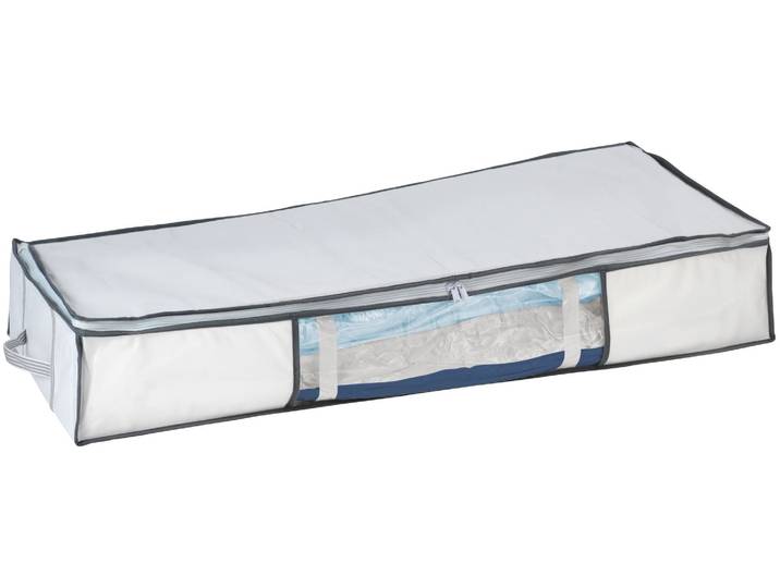 Unterbettkommode WENKO Vakuum Soft Box XL , weiß (transparent, weiß), B:105cm H:15cm T:45cm, Polypropylen, Aufbewahrungsboxen, Unterbettkommode, integrierte Vakuum-Tasche & Blitzventil, bis zu 75 % Platzersparnis