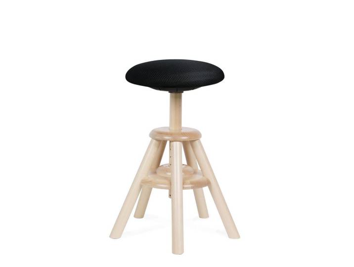 Balimo Sitzhocker BALIMO® WOOD Sitztrainer - Bewegungshocker, frei bewegliches 360° Punktgelenk