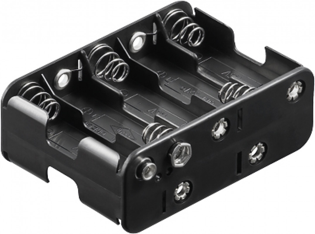 Goobay Batterijhouder voor 10 x Mignon AA batterijen met drukknop aansluiting