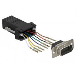 Delock 66166 RJ45 / VGA Adapter [1x D-SUB-Stecker 9pol. - 1x RJ45-Buchse] Schwarz, Edelstahl