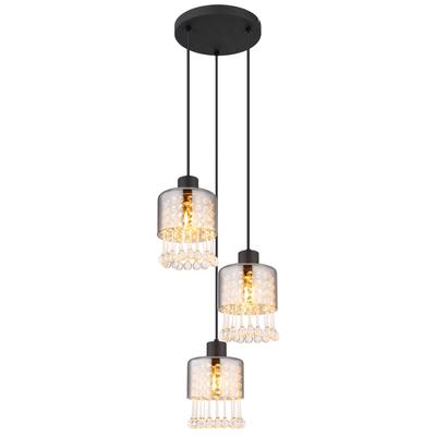 GLOBO LIGHTING Hängeleuchte "HENDRY", schwarz (schwarz matt), Ø 33cm H: 120cm, 1 Stk., Leuchten, Hängelampe Esszimmer-Leuchte Esstischleuchte Wohnzimmer, Hängeleuchte