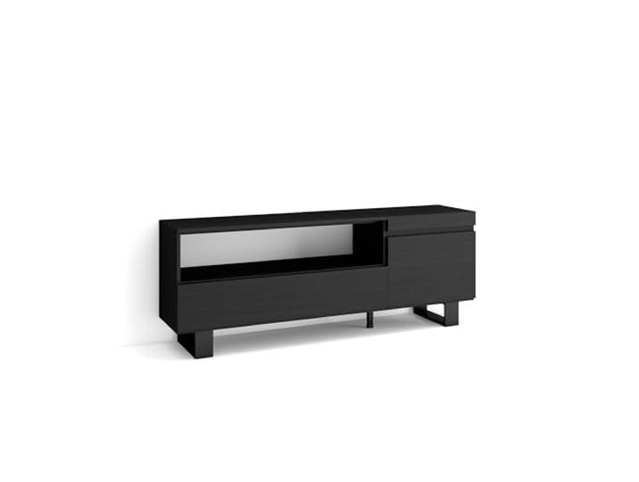 Skraut Home TV-Schrank, Lowboard für Wohnzimmer und Esszimmer 150x57x35cm Für TV-Geräte bis zu 65 Industriedesign Moderner Stil Schwarz