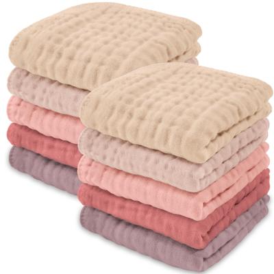"Muslin Baby Washcloths, Soft 10""x10"" Cotton by Comfy Cubs"