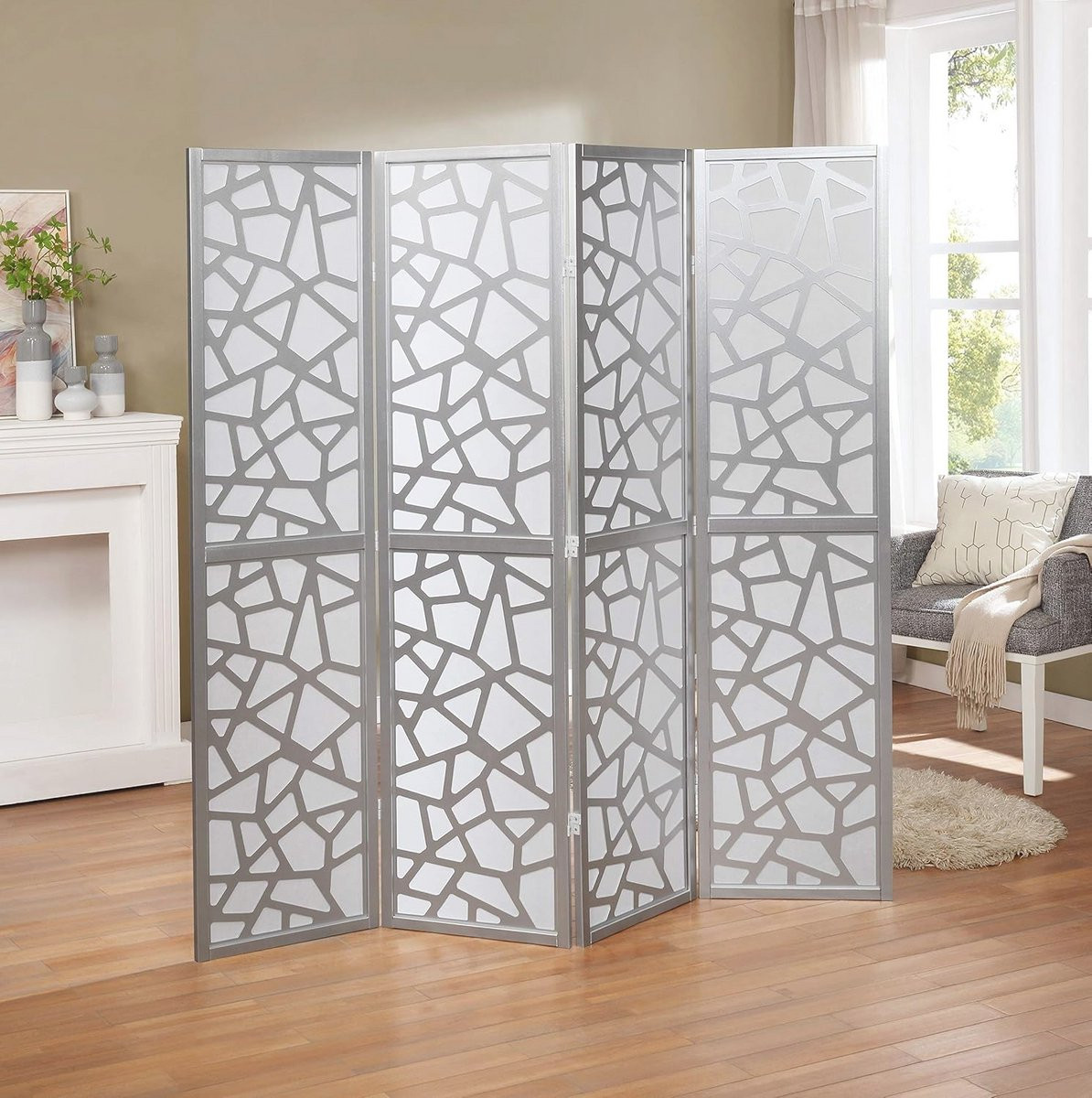 Modern Houten Kamerscherm Vouwpaneel met 4 Panelen