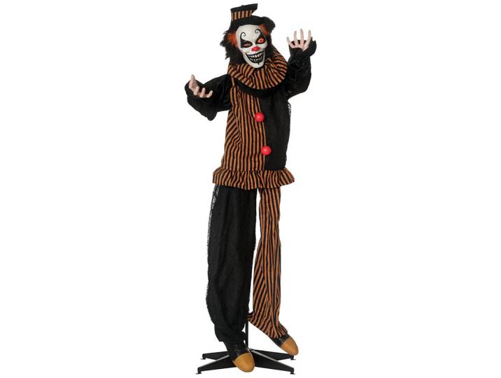 ComfortXL Halloweendeko De-42041 Horror-Clown mit Spezialeffekten und Soundfunktion, Mehrfarbig, Kunststoff, 120x170x20 cm, Dekoration
