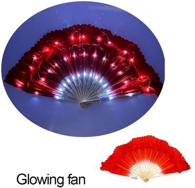 Uplift Picks LED Folding Fan Light Up Hand Fan Glowing Party Festival Fan 16
