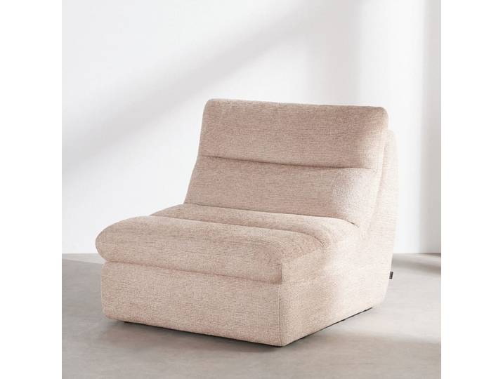 Einzelne Chaiselongue aus gewebtem Polyester-Baumwoll-Gewebe, Farbe Toffee