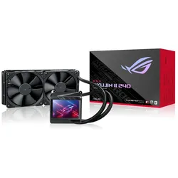 ASUS ROG RYUJIN II 240 All-in-One CPU-Wasserkühlung (3,5-Zoll-LCD, integrierter Pumpenlüfter zur Kühlung von VRM und M.2, 2x Noctua iPPC 2000 PWM 120mm Radiatorlüfter)