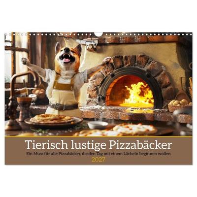 Tierisch lustige Pizzabäcker (Wandkalender 2027 DIN A3 quer), CALVENDO Monatskalender