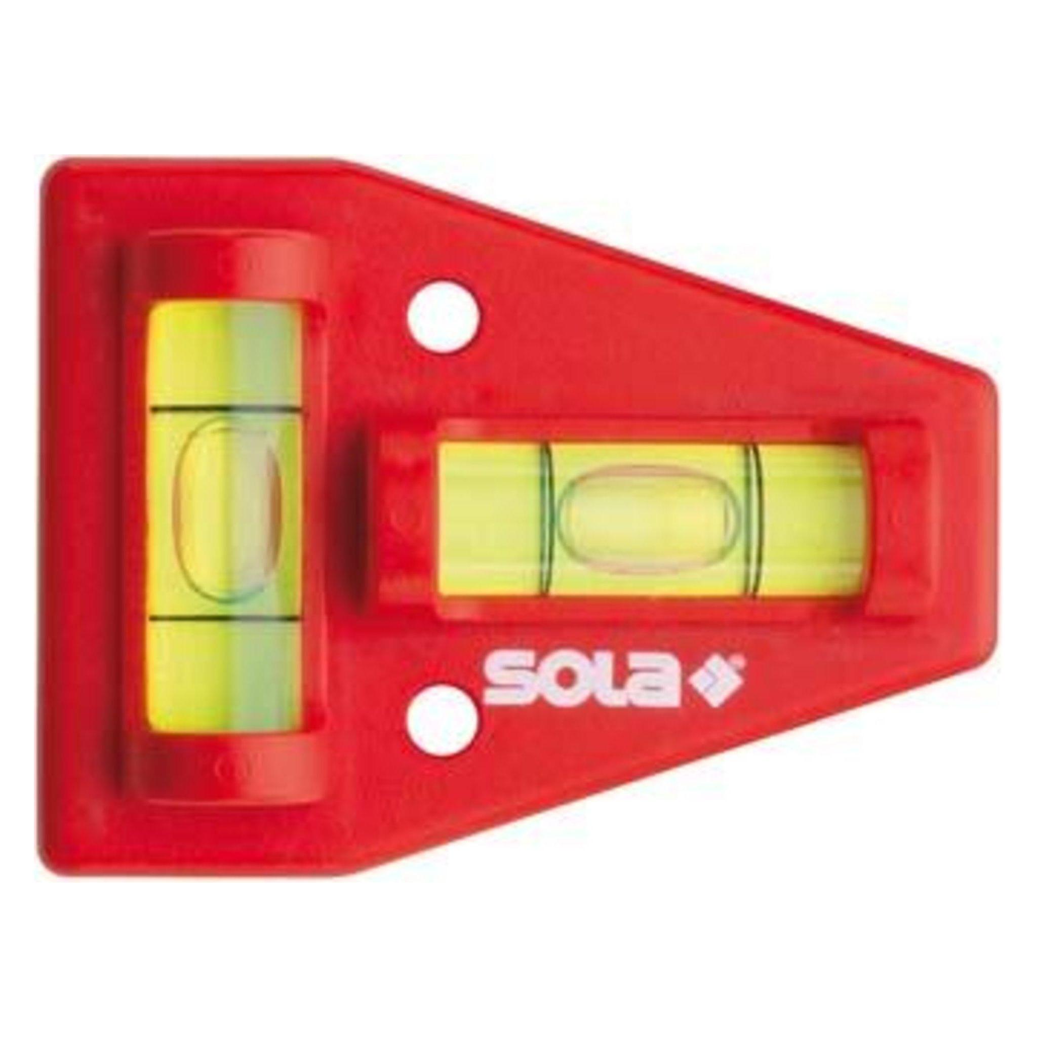 Sola K5 Kreuzwasserwaage mit 2-Achs-Nivellierung, kleine Wasserwaage, rot (60 cm) (9002719001225)