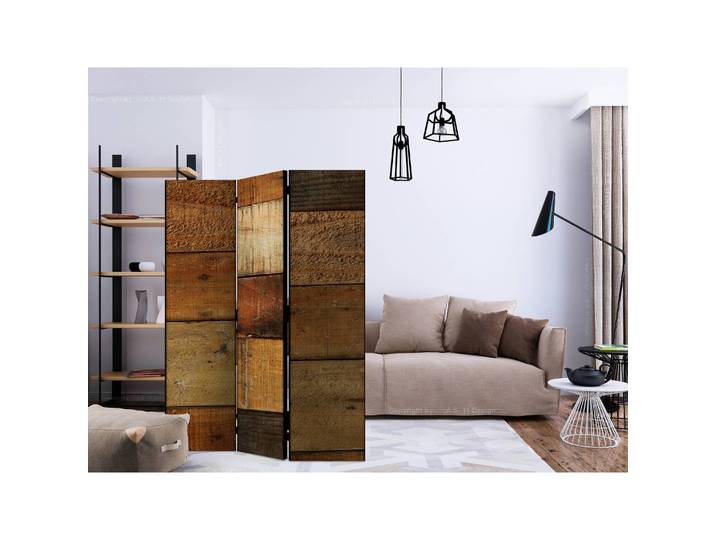 Paravent Wooden Textures II Polaire Marron 135 x 172 x 3cm