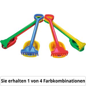 Simba Sandspielzeug 107124115, mit Schaufel & Rechen, farbig sortiert, 2 Teile