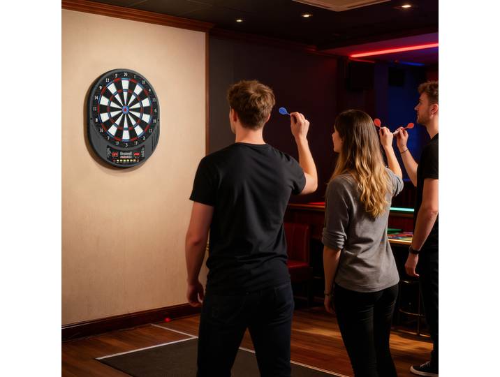 SPORTNOW Jeu de Fléchettes Électronique LED 33 Jeux 8 Joueurs
