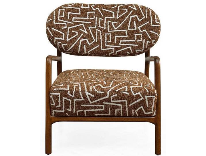 JVmoebel Sessel Eleganter Ohrensessel aus braunem Stoff mit verstellbarem Mechanismus (1-St., Sessel), Made in Europa