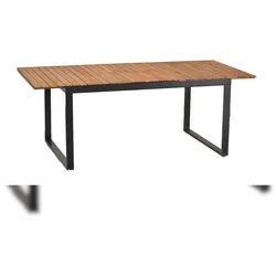 Merxx Naxos Ausziehtisch, 150 (200) x 90 cm, Aluminium/Akazie, Graphit