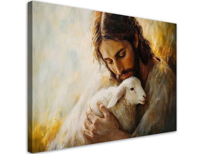 Feeby Leinwandbild Künstlerische und religiöse Werke 120x80cm, Beige, Religion/Spiritualität, Rechteckig, 120x80 cm, Bilder & Rahmen, Bilder, Leinwandbilder