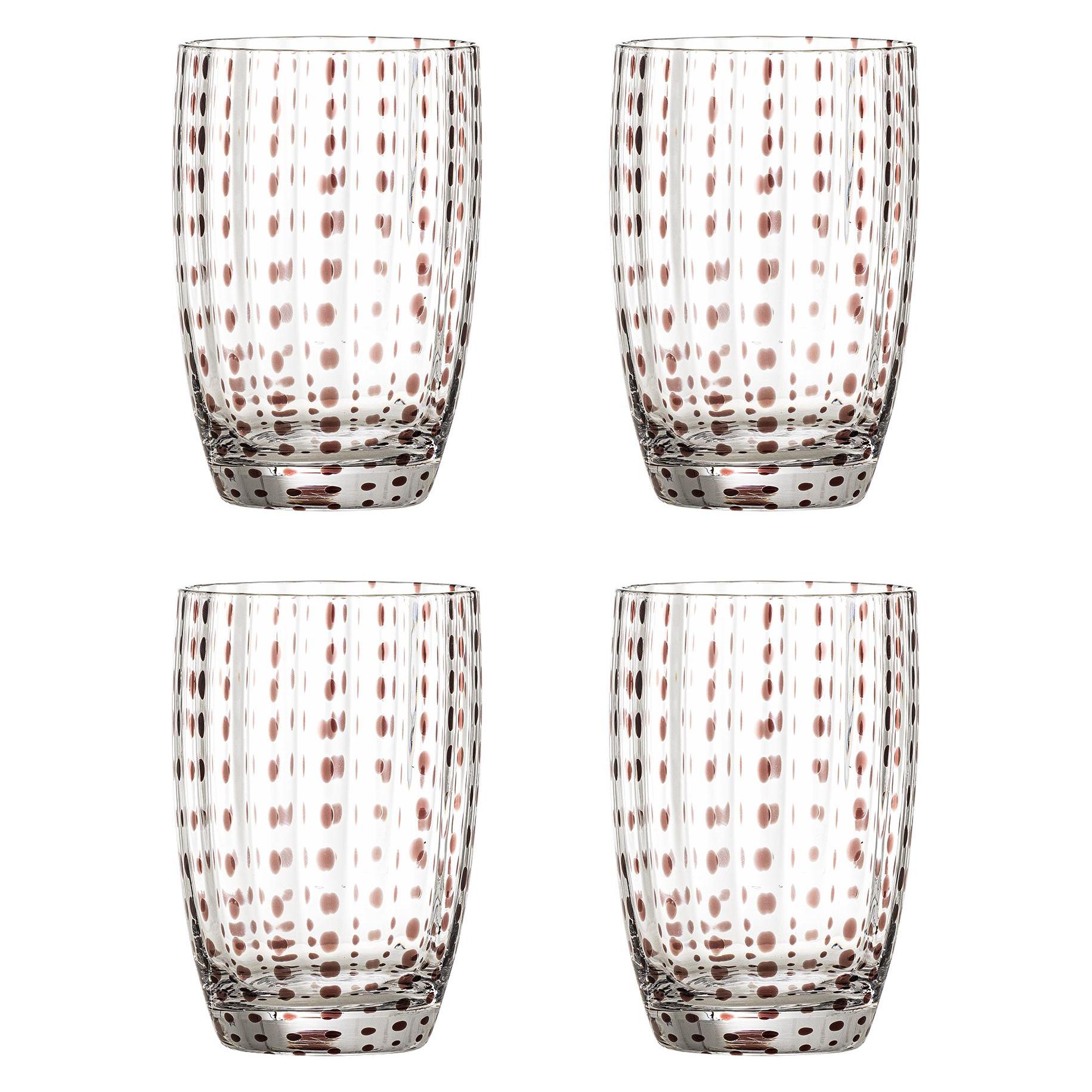 Bloomingville - Brinley Drinking Glass - Brown (0.35 l, 4x) (82072203)