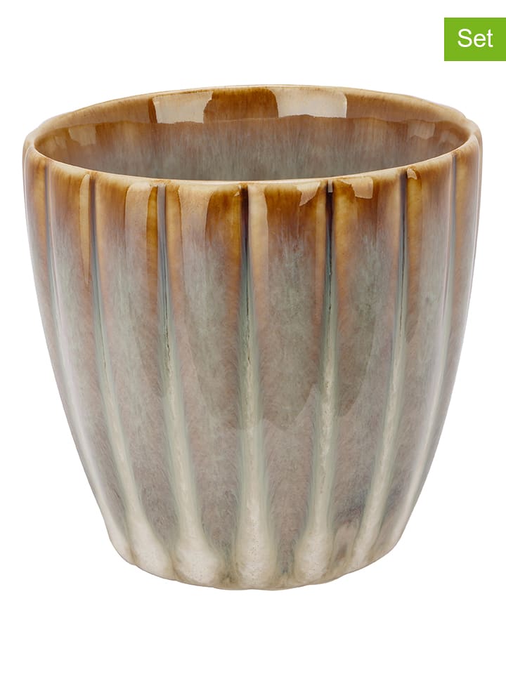 Cosy&Trendy 2er-Set: Kaffeebecher "Astera Pearl" in Creme - 240 ml - onesize
