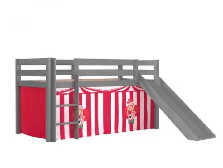 Vipack Bed, Scandinavian, Pine, and, Textil, grau, Twin